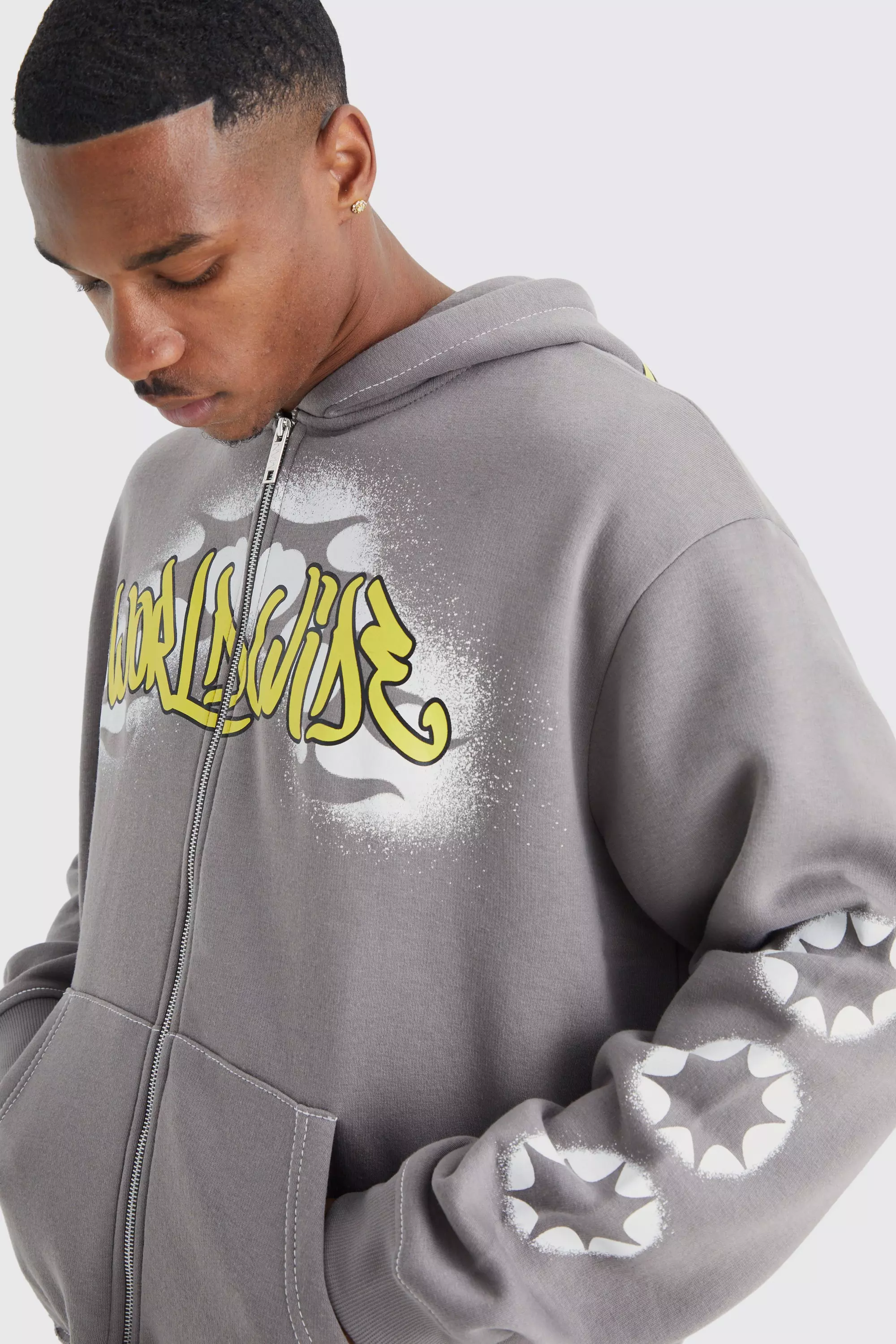 Graffiti print hot sale hoodie